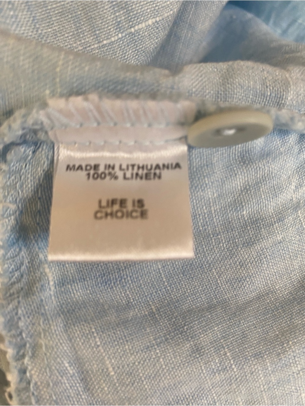 Flax 100% Linen Light Blue Pintuck Tunic - Picture 5 of 6